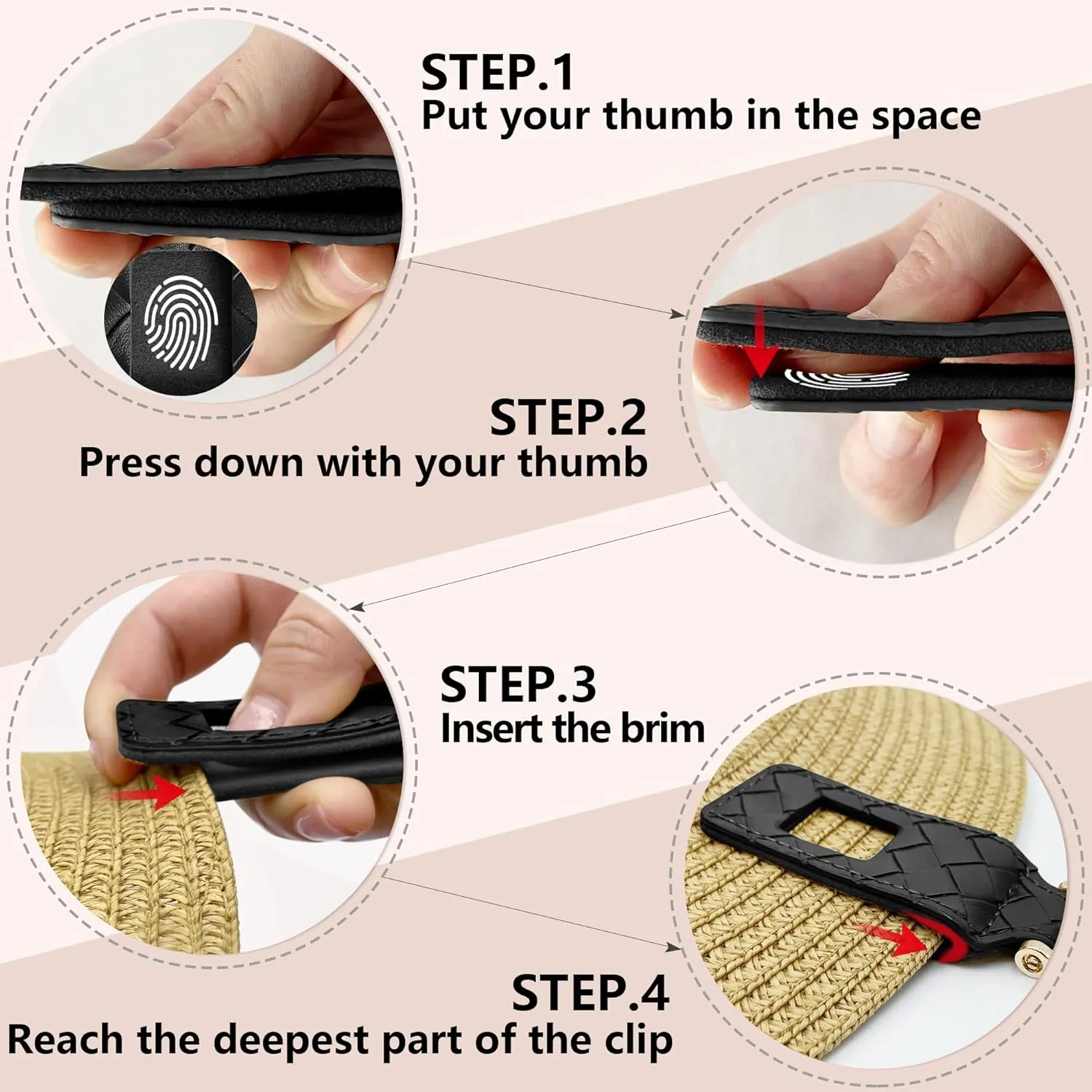 Hat Clip for Travel on Bag Backpack Luggage Fashion PU Leather Non-Magnetic Elastic Hats Holder Sun Cap Accessories
