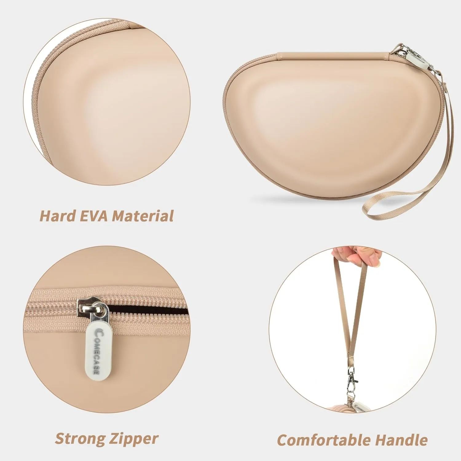 Headphone Case Compatible with Beats Solo 4/ for Beats Studio Pro/for Beats Solo3/ for Beats Studio3/ for Beats Solo2/ for Beats Solo Pro Bluetooth On-Ear Headphones Headset - Beige