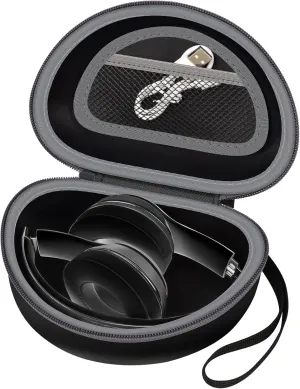 Headphone Case Compatible with Beats Solo 4/ for Beats Studio Pro/for Beats Solo3/ for Beats Studio3/ for Beats Solo2/ for Beats Solo Pro Bluetooth On-Ear Headphones Headset - Black  Grey Zipper