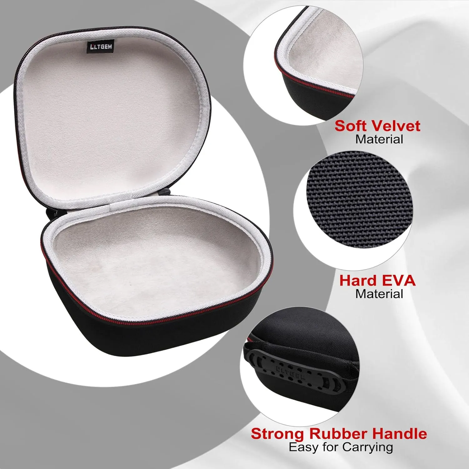 Headphone Headset Case Compatible with JBL, Beats, Sony, Soundcore Anker, Raycon, TOZO, SteelSeries, Logitech, Jabra, Bose, Audio-Technica, Sennheiser Headphones, Black Grey