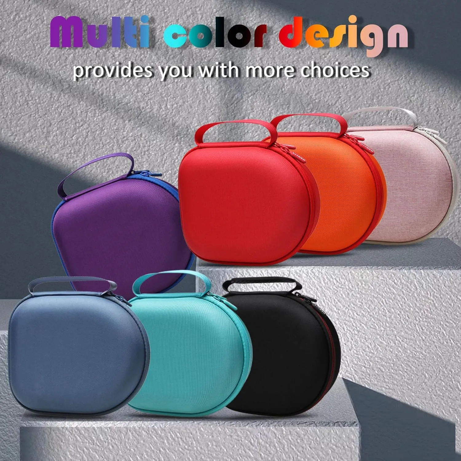 Headphone Headset Case Compatible with JBL, Beats, Sony, Soundcore Anker, Raycon, TOZO, SteelSeries, Logitech, Jabra, Bose, Audio-Technica, Sennheiser Headphones, Black Grey