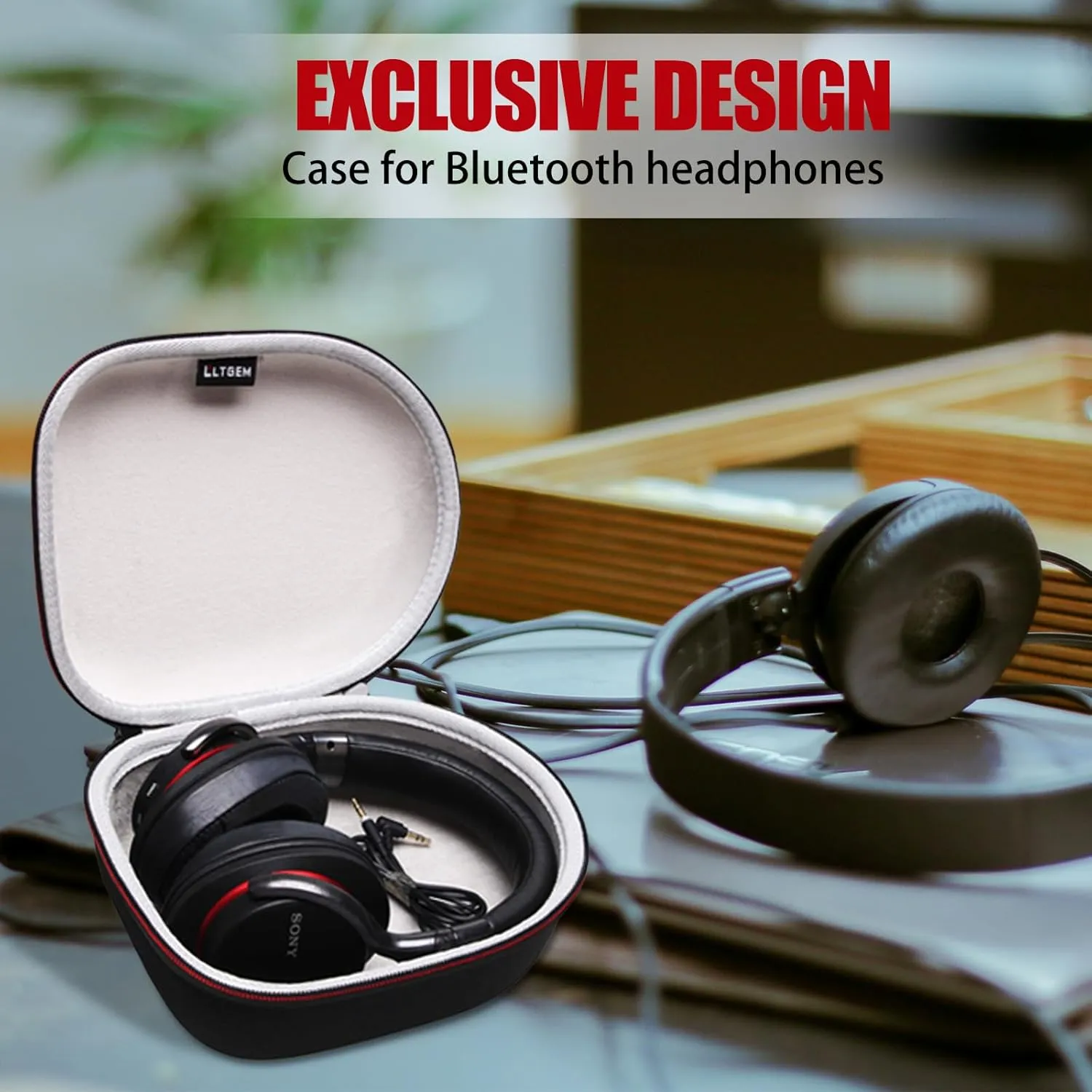 Headphone Headset Case Compatible with JBL, Beats, Sony, Soundcore Anker, Raycon, TOZO, SteelSeries, Logitech, Jabra, Bose, Audio-Technica, Sennheiser Headphones, Black Grey