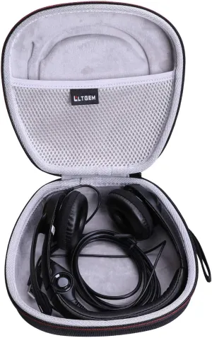 Headset Headphone Case Compatible with Logitech H390, H430, H570e, Zone 300, Zone 301 or JLab Go Work, JIAMQISHI, EAGLEND Headset, Black Gray(Case Only)