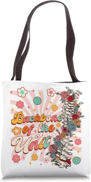 Healthcare Worker RN Nurse Floral Backbone Of The Unit Tote Bag