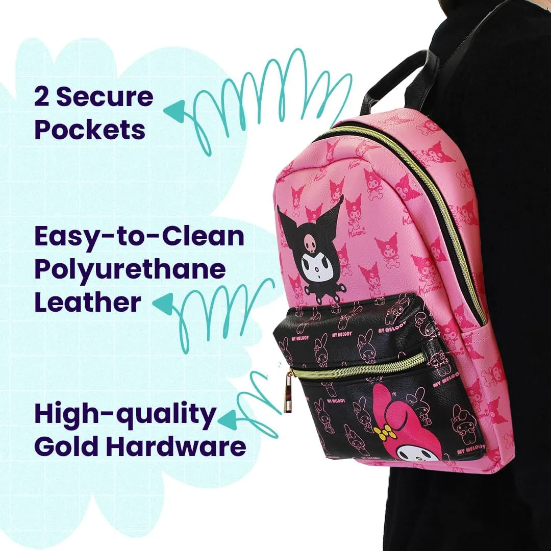Hello Kitty and Friends Mini PU Leather Backpack Purse with Adjustable Straps 10 Inch (Pink, One Size)