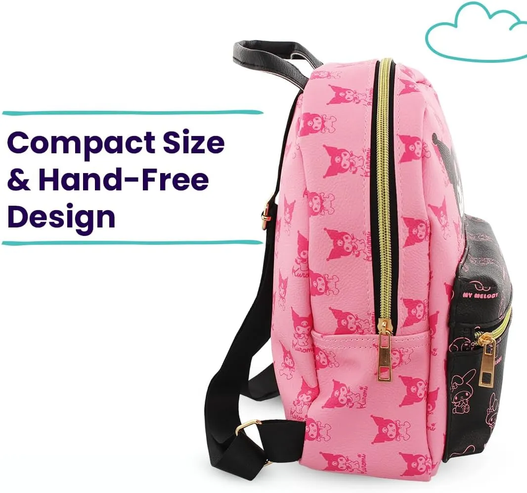 Hello Kitty and Friends Mini PU Leather Backpack Purse with Adjustable Straps 10 Inch (Pink, One Size)