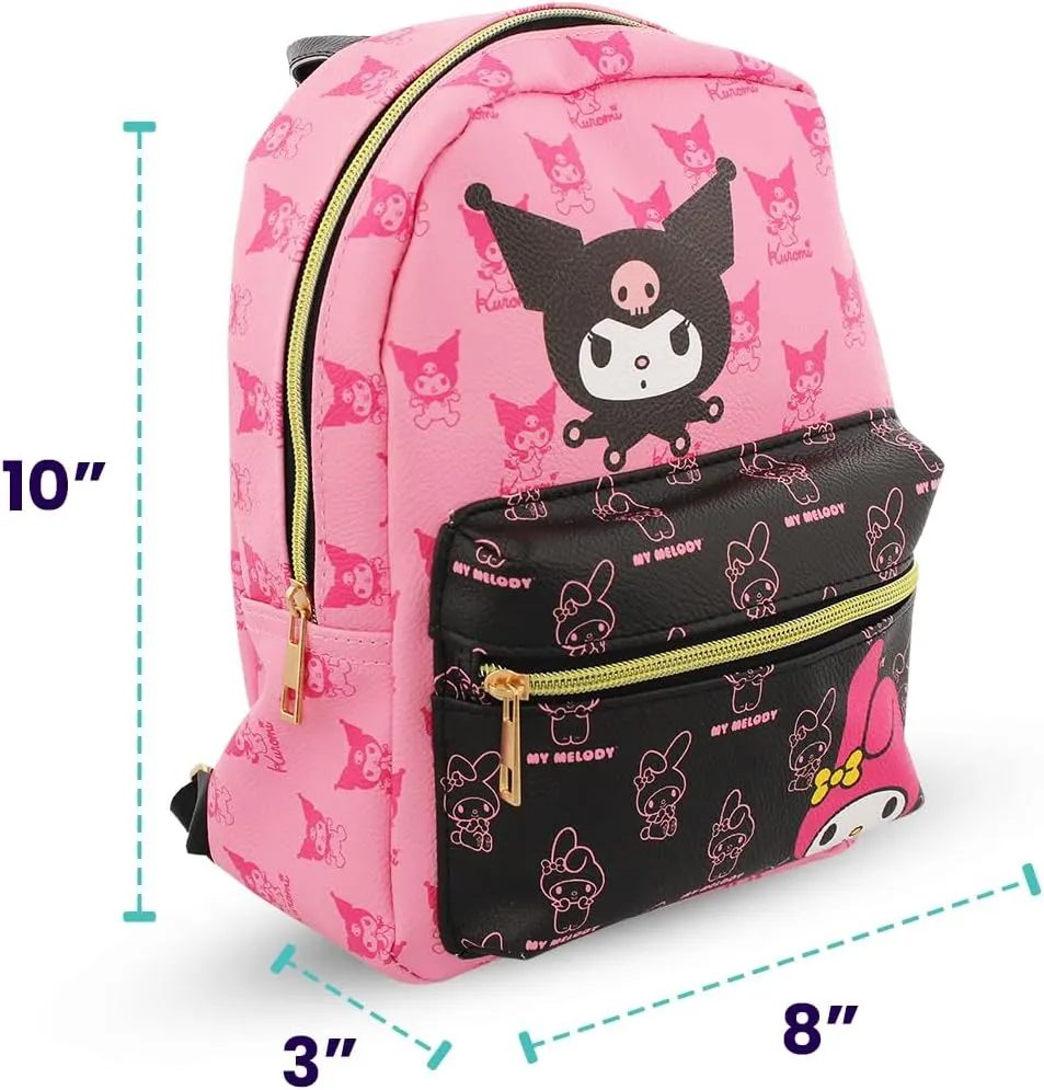 Hello Kitty and Friends Mini PU Leather Backpack Purse with Adjustable Straps 10 Inch (Pink, One Size)