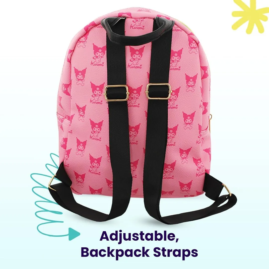 Hello Kitty and Friends Mini PU Leather Backpack Purse with Adjustable Straps 10 Inch (Pink, One Size)