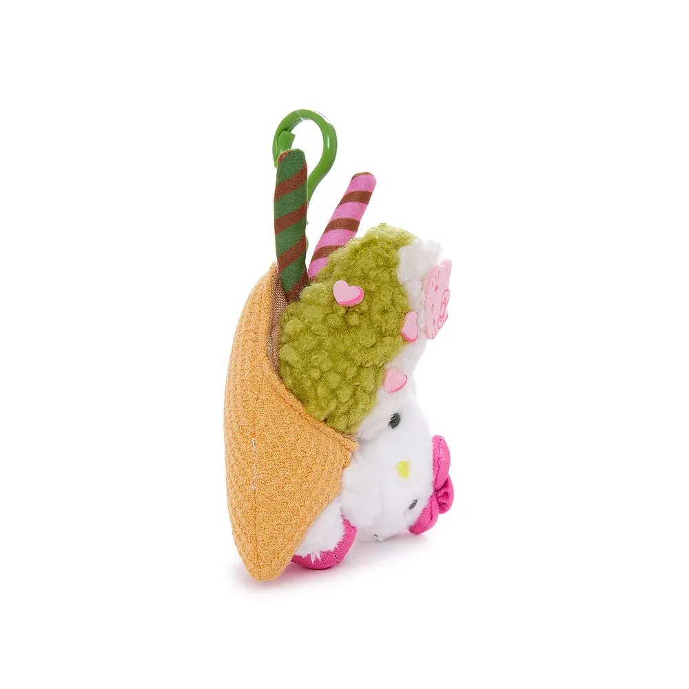 Hello Kitty Matcha Ice Cream Mascot Clip-On Plush