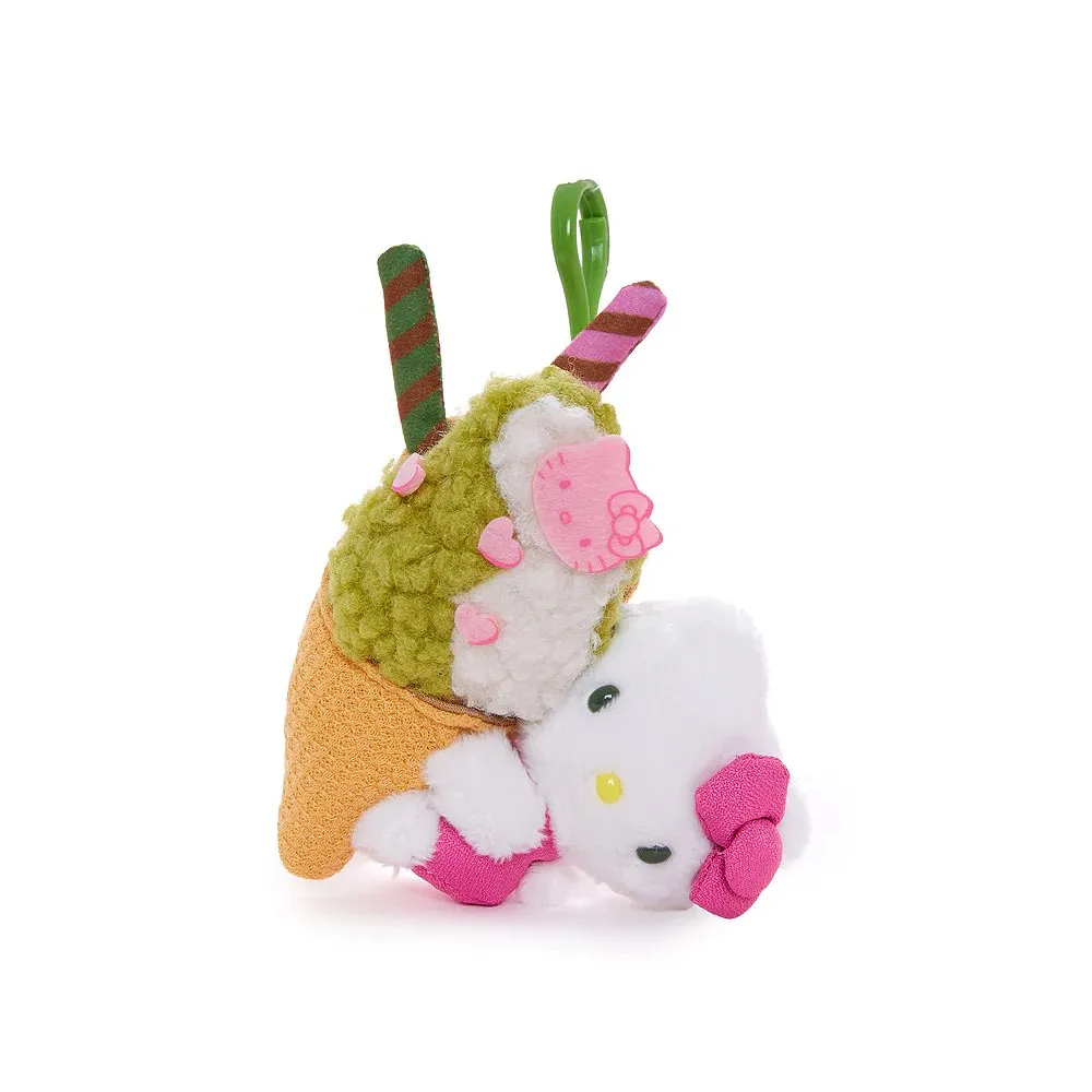 Hello Kitty Matcha Ice Cream Mascot Clip-On Plush