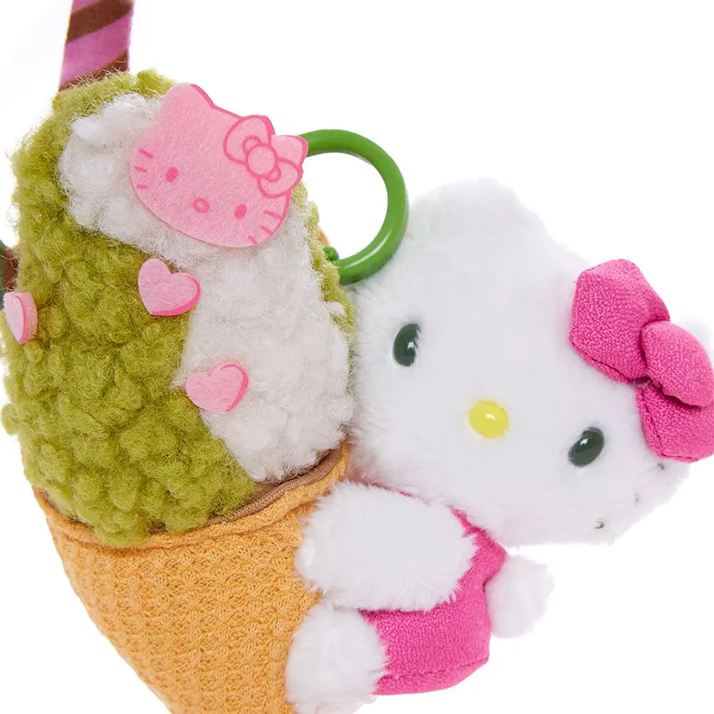 Hello Kitty Matcha Ice Cream Mascot Clip-On Plush