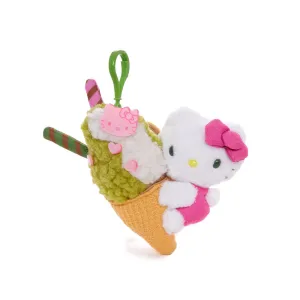 Hello Kitty Matcha Ice Cream Mascot Clip-On Plush