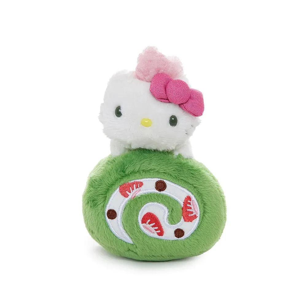 Hello Kitty Matcha Swiss Roll cake Mascot Clip-On Plush