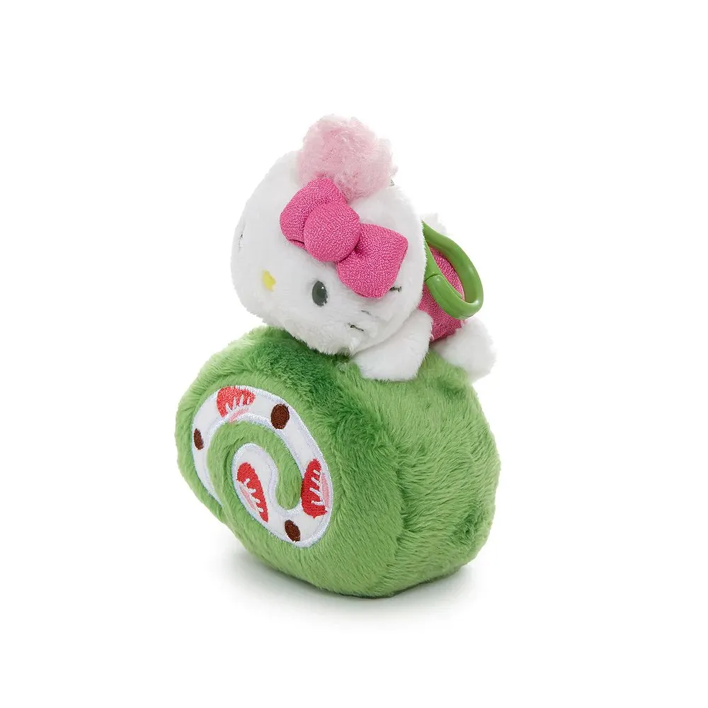 Hello Kitty Matcha Swiss Roll cake Mascot Clip-On Plush