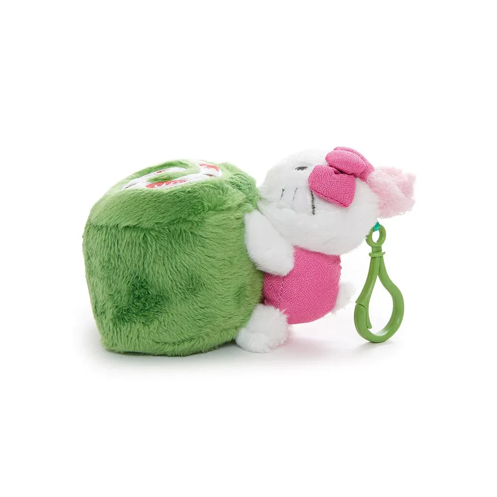 Hello Kitty Matcha Swiss Roll cake Mascot Clip-On Plush