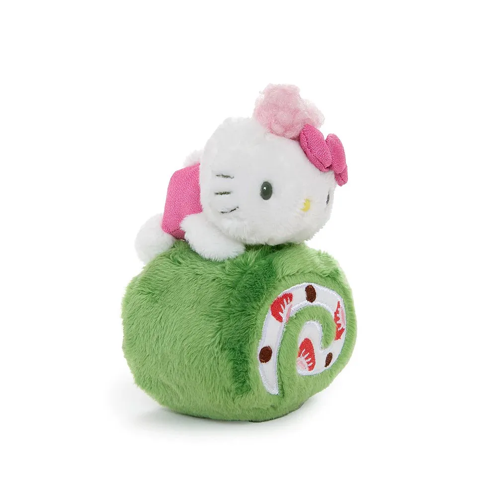 Hello Kitty Matcha Swiss Roll cake Mascot Clip-On Plush