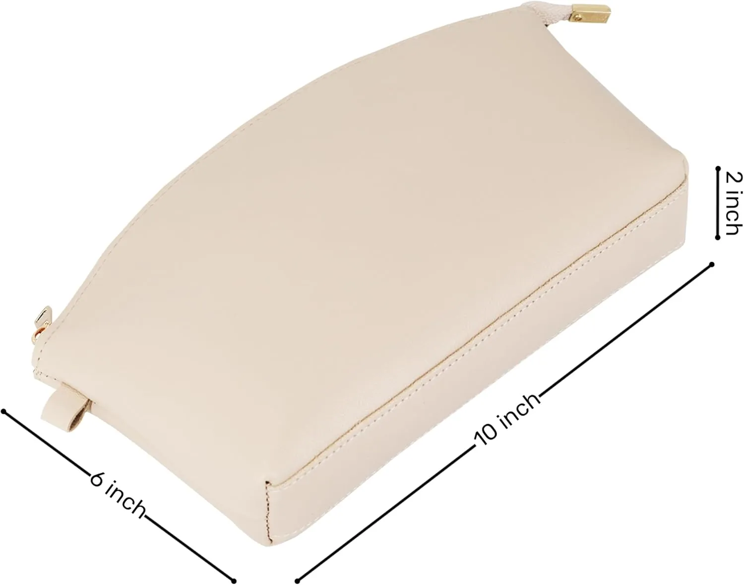 HIFA Leather Makeup Bag, Travel Makeup Bag -Perfect Size, Top Zipper Closure, Lined Inside- Makeup Case, Makeup Organizer Bag