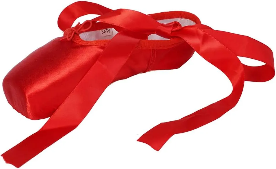 HIPPOSEUS Ballet Pointe Shoes for Women Girls Professional Ballet Dance Slippers with Ribbon
