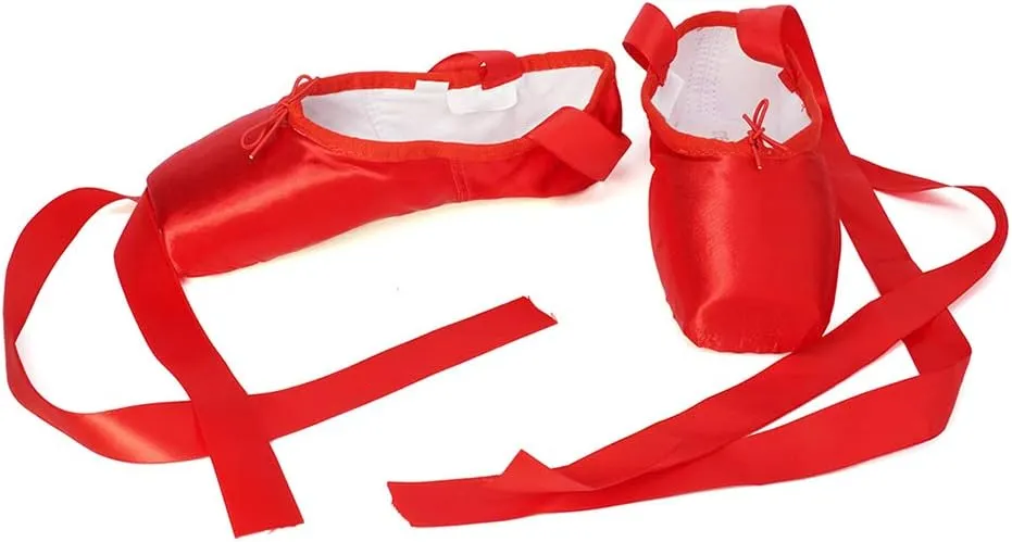 HIPPOSEUS Ballet Pointe Shoes for Women Girls Professional Ballet Dance Slippers with Ribbon