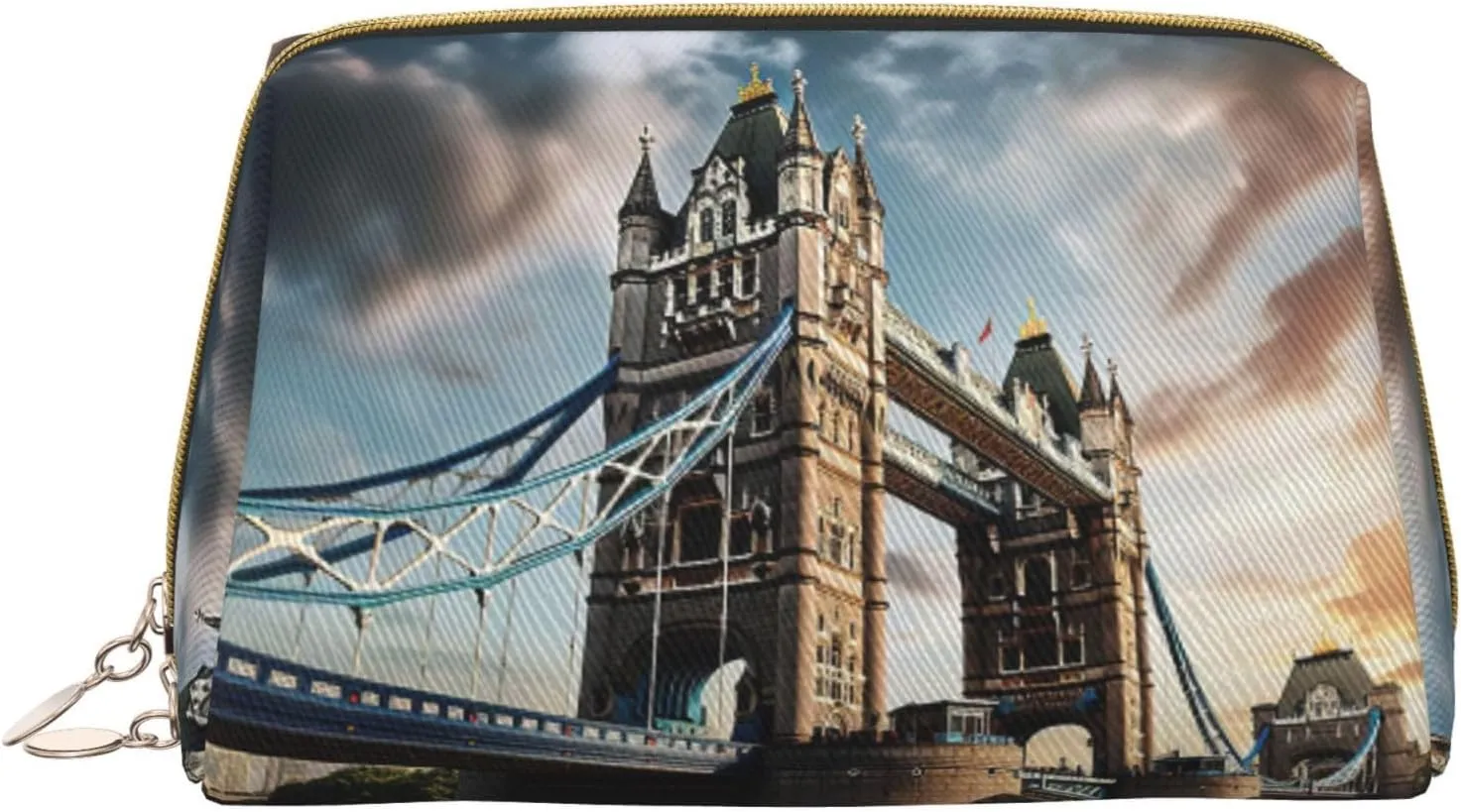 Historic Old Tower Bridge London Travel Toiletry Organizer, Portable Makeup Bag For Women