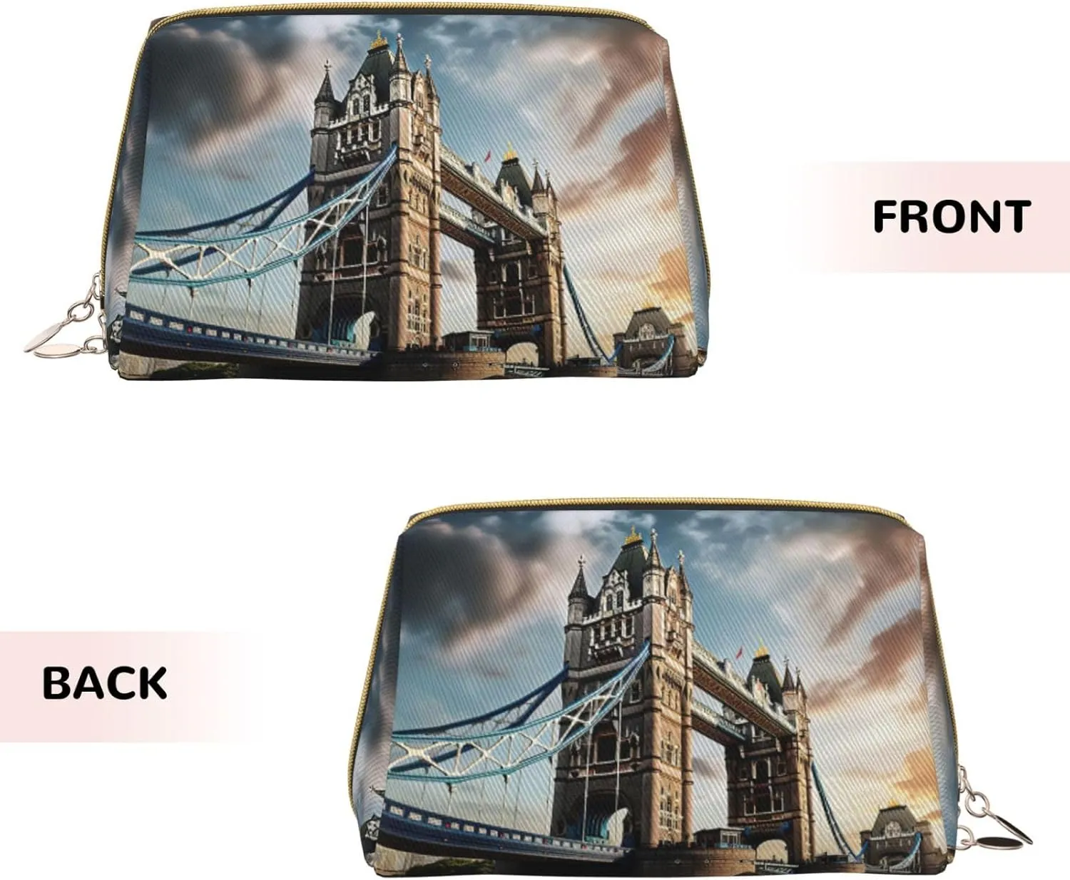 Historic Old Tower Bridge London Travel Toiletry Organizer, Portable Makeup Bag For Women