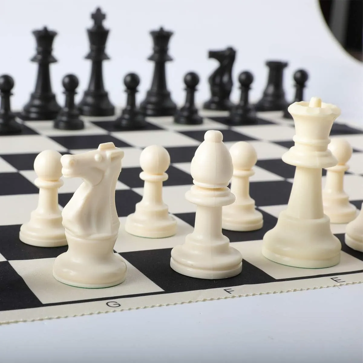 HOLYKING 19" Tournament Cloth Chess Board Set - Portable Travel Pocket Chess Game Set Roll Up Combination- Beginner Chess Set for Kids and Adults