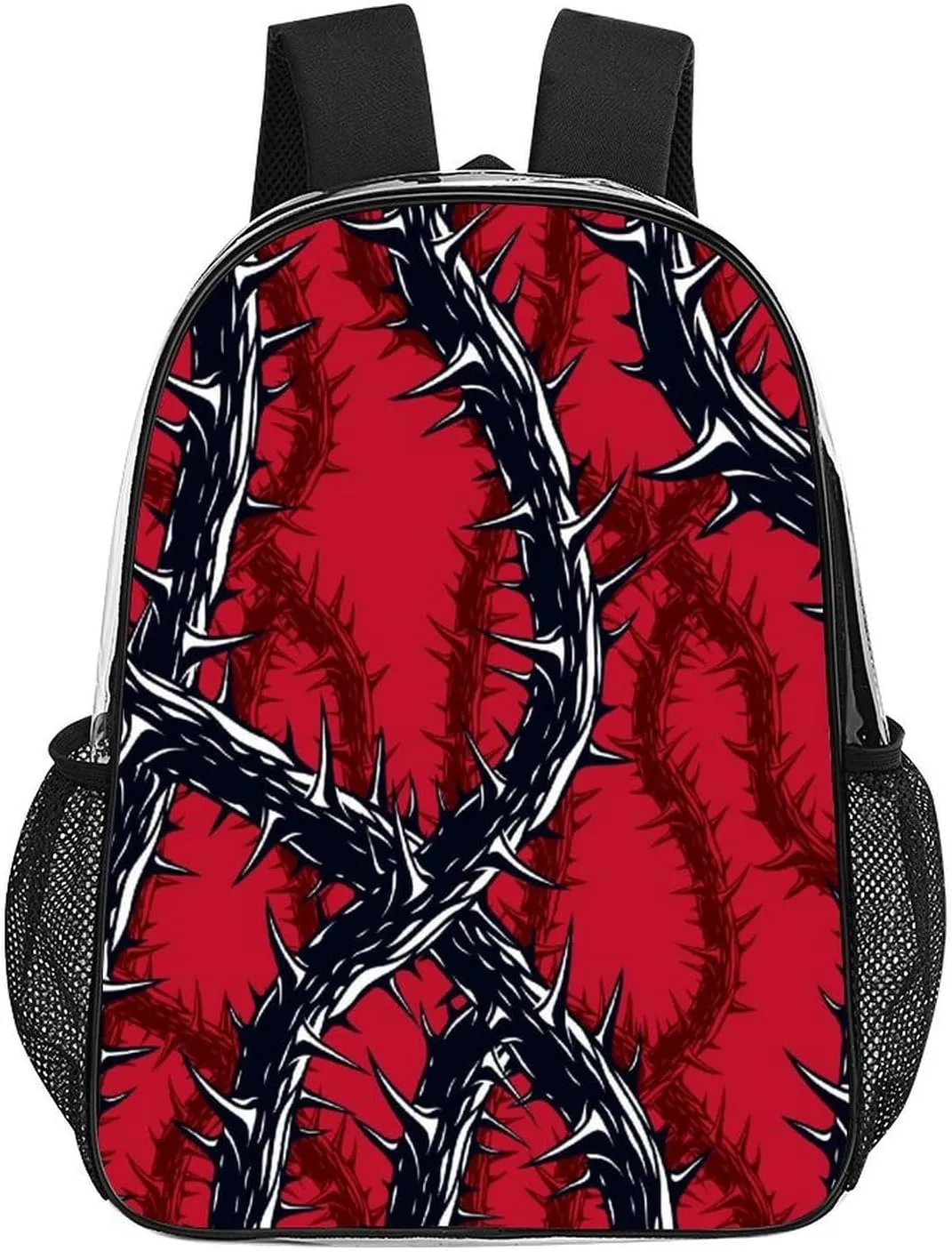 Horror Blackthorn Branches Thorns Clear Backpack PVC Water Resistant Hiking Business Travel Transparent Durable Daypack for Women Men 43x32x13cm