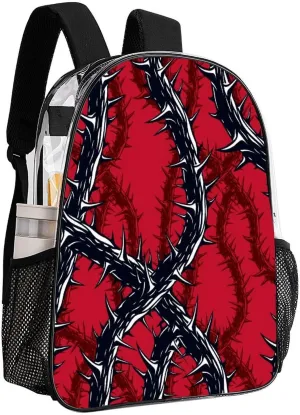 Horror Blackthorn Branches Thorns Clear Backpack PVC Water Resistant Hiking Business Travel Transparent Durable Daypack for Women Men 43x32x13cm