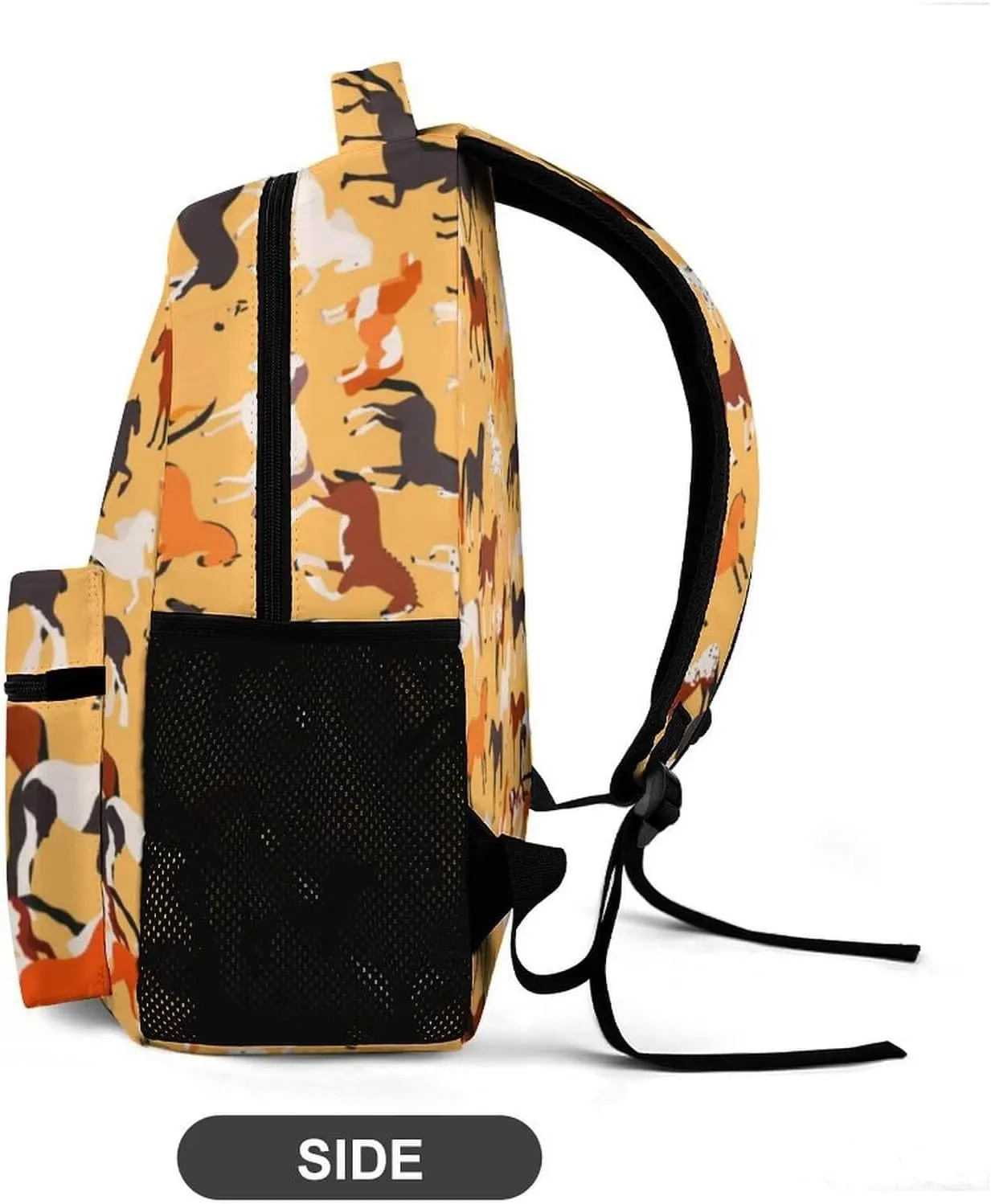 Horse School Backpack for Kids Girls Boys, 16 Inch Cute Horses Themed Bookbag, Personality School Backpack for Students Children, Lightweight, Large Capacity