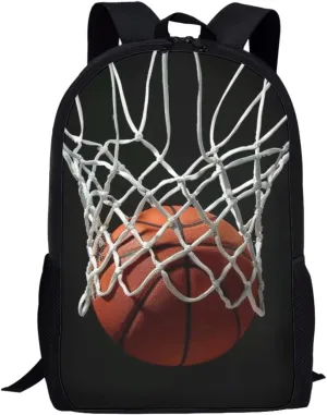 HUGS IDEA Basketball School Backpack for Boys Elementary Students Middle High Students Shoulder Bagpack Knapsack 17 Inches