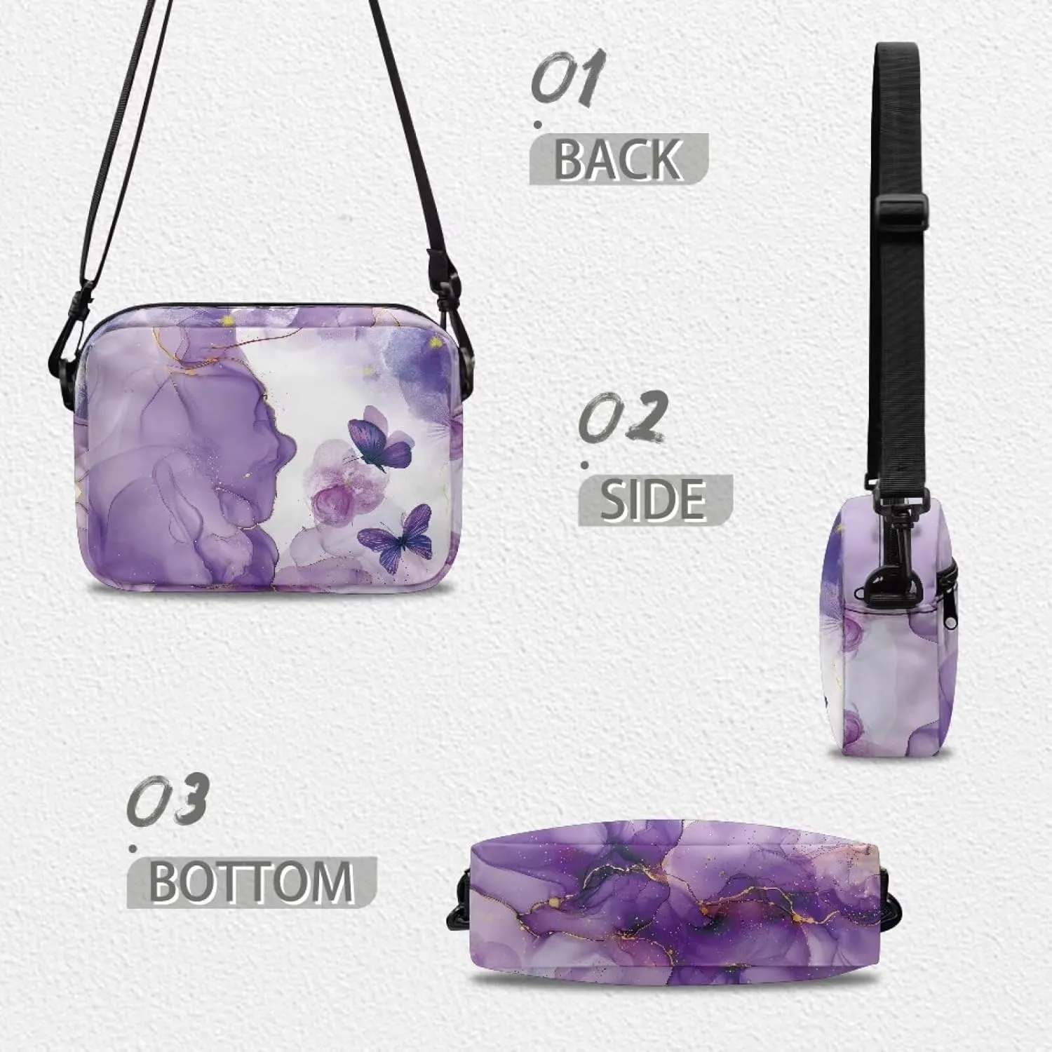 HUGS IDEA Canvas Crossbody Bag for Women Shoulder Bag with Zipper Pockets Cell Phone Bag