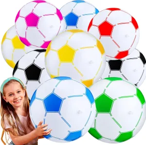 Hungdao Inflatable Soccer Ball Operation Large Beach Bulk Multicolored Toys Inflatable Ball Soccer Balls 16 Inch Before for Fun Pool Sports Party Favor