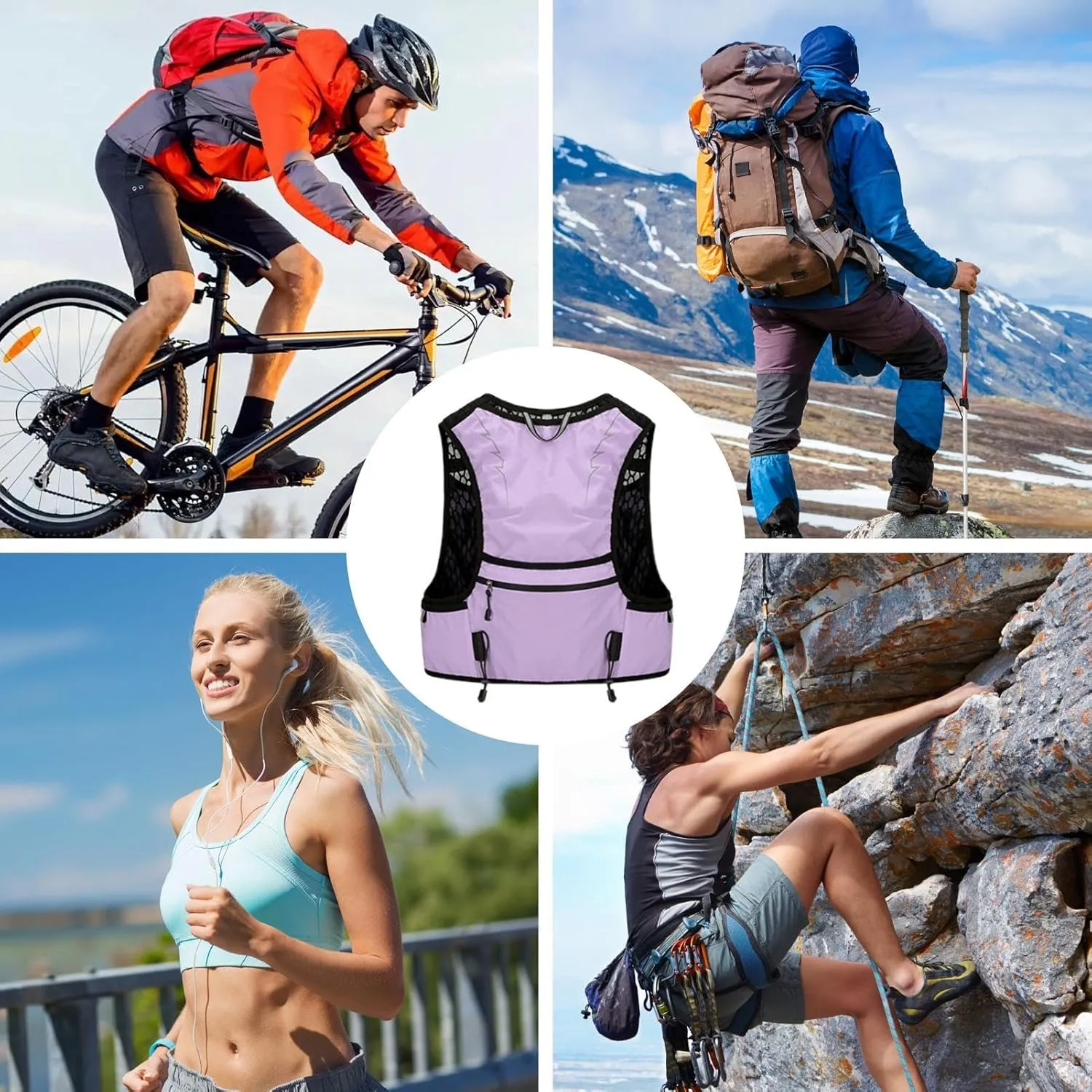 Hydration Backpack Running | Running Hydration Vest for Men Women,Water Bladder Bag Daypack, Running Hydration Pack, Leakproof Hydration Daypack, Breathable for Women Men