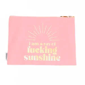 I Am A Ray Of Fucking Sunshine Pink Canvas Pouch