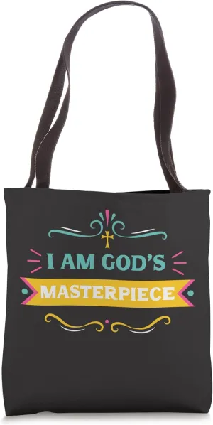 I Am God's Masterpiece Bible Verse Scripture Ephesians 2:10 Tote Bag