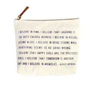 I Believe In Pink Canvas Zip Bag