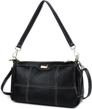 imeetu Shoulder Purse Bag with 2 Removable Straps for Women, Genuine Leather Cross Body Bag with Multi Pocket