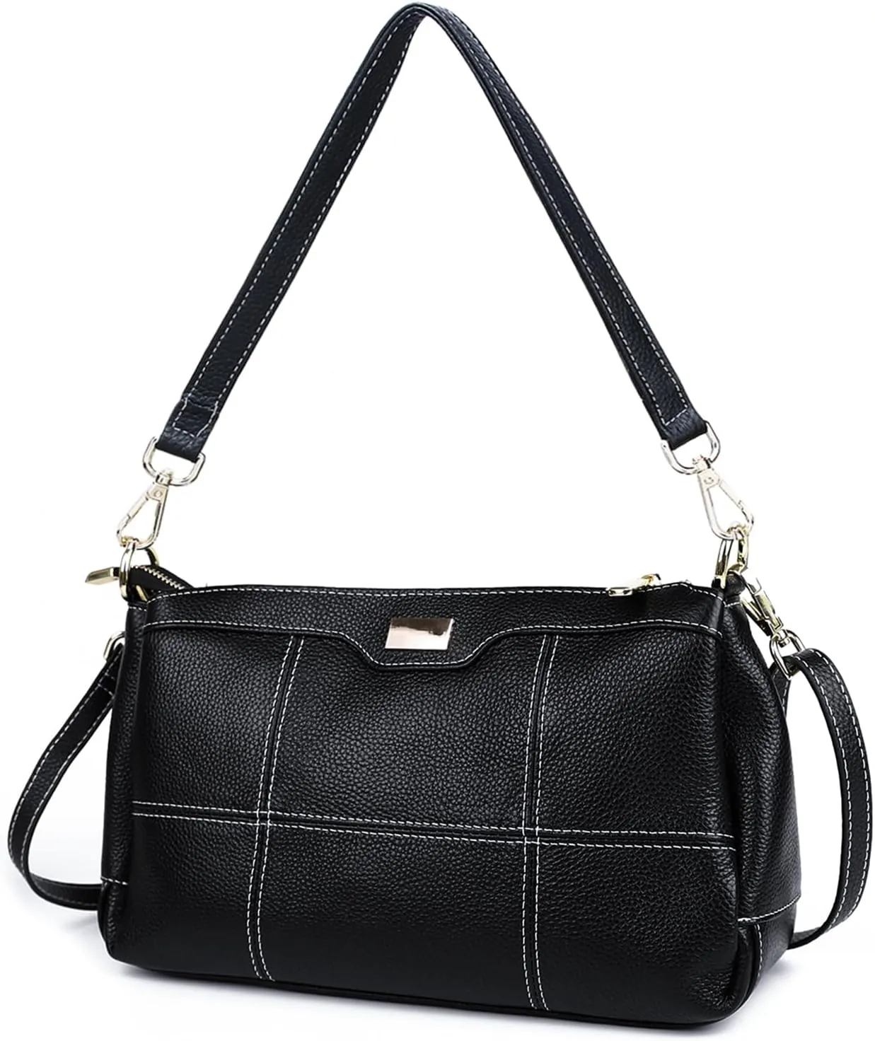imeetu Shoulder Purse Bag with 2 Removable Straps for Women, Genuine Leather Cross Body Bag with Multi Pocket