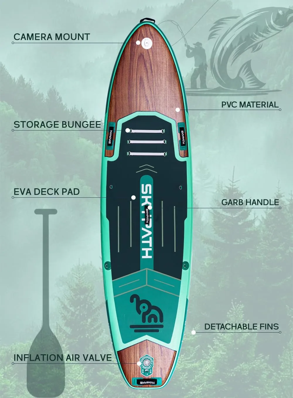 Inflatable Stand Up Paddle Board,10'6''*32''/11'*34'' Ultra-Light SUP Board,Blow Up Paddle Board, Wide Stable Family Board for Youth & Adults of All Skill Levels with Full Set of SUP Board Accessories