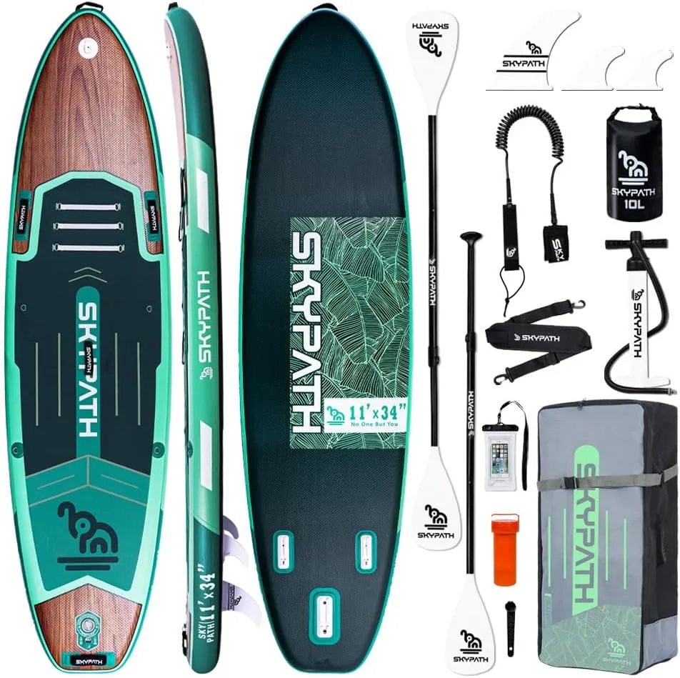 Inflatable Stand Up Paddle Board,10'6''*32''/11'*34'' Ultra-Light SUP Board,Blow Up Paddle Board, Wide Stable Family Board for Youth & Adults of All Skill Levels with Full Set of SUP Board Accessories