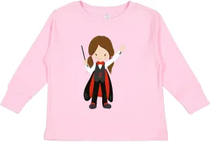 inktastic Magician Girl, Brown Hair, Magic Trick, Toddler Long Sleeve T-Shirt