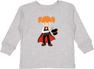inktastic Magician Girl, Orange Hair, Magic Wand, Toddler Long Sleeve T-Shirt