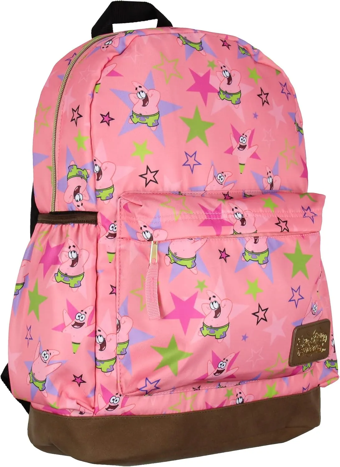 INTIMO Nickelodeon SpongeBob SquarePants Patrick Star School Travel Backpack With Faux Leather Bottom