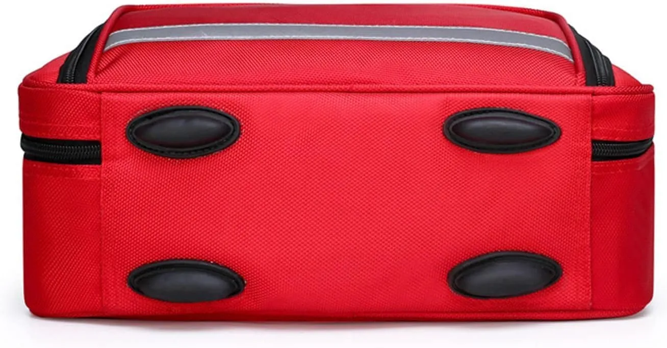 IOCCIOBB Professional Empty First Responder Bag Emergency Shoulder Bag Empty, Trauma First Aid Kits Storage Bag (Bag Only)(Red)
