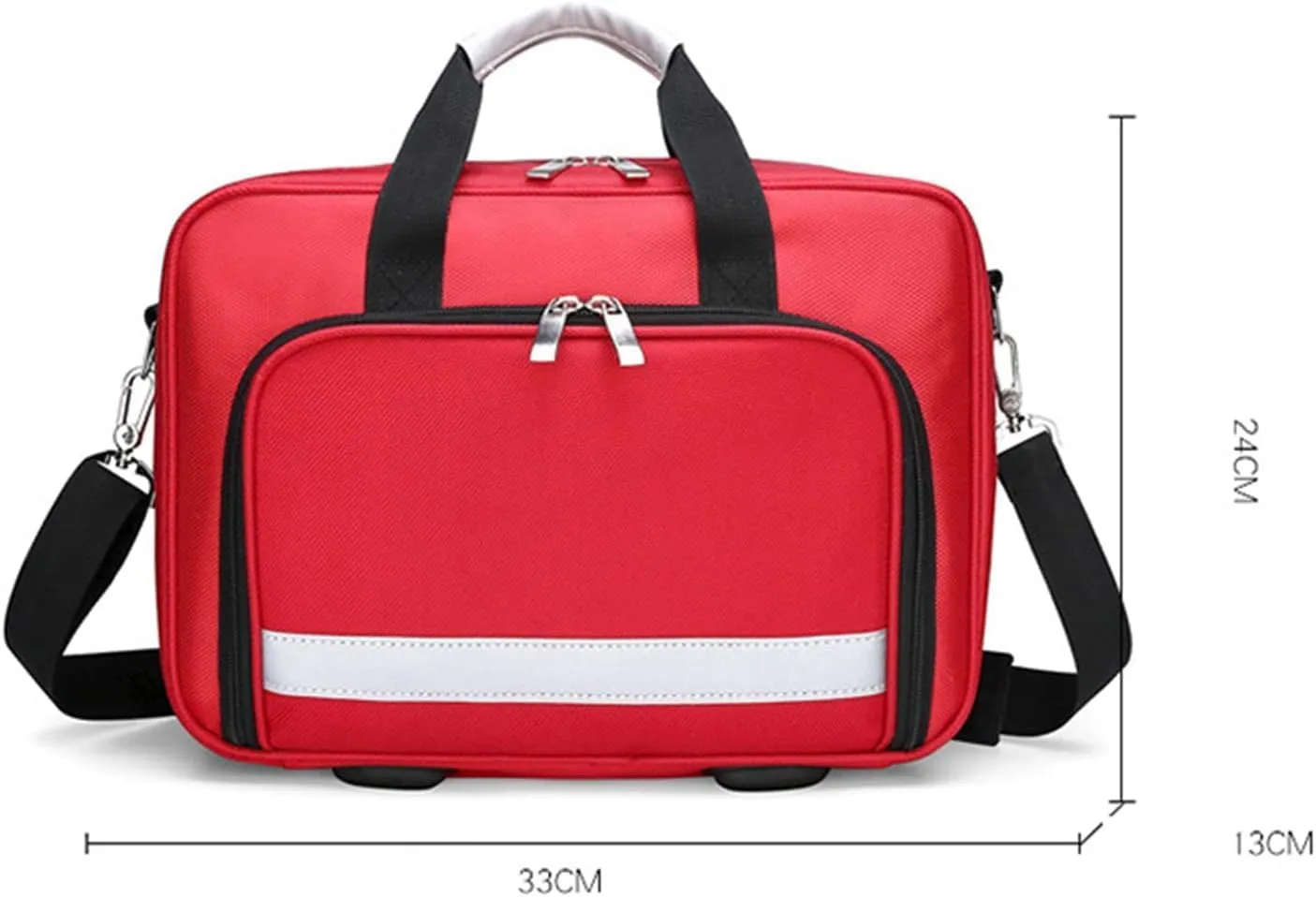 IOCCIOBB Professional Empty First Responder Bag Emergency Shoulder Bag Empty, Trauma First Aid Kits Storage Bag (Bag Only)(Red)