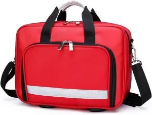 IOCCIOBB Professional Empty First Responder Bag Emergency Shoulder Bag Empty, Trauma First Aid Kits Storage Bag (Bag Only)(Red)