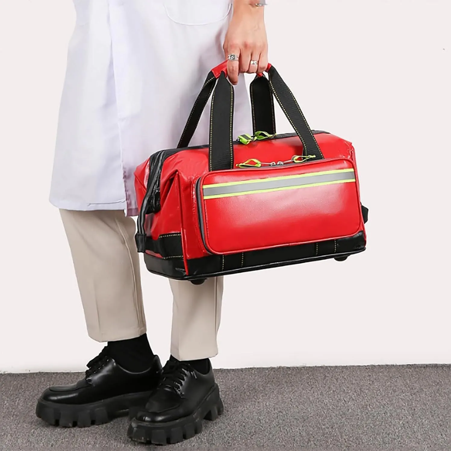 IOCCIOBB Waterproof Emergency Medical Survival Kit, Professional First Responder Bag, Medicine Storage Bag, for EMS, Home Health(Red,31 * 18 * 19cm)