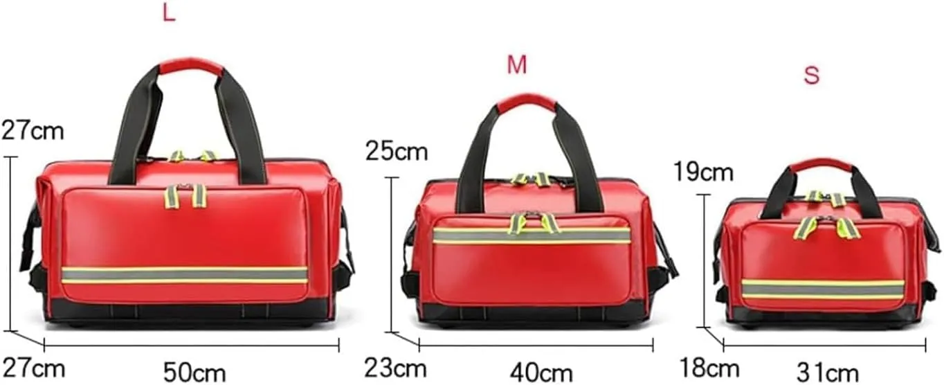 IOCCIOBB Waterproof Emergency Medical Survival Kit, Professional First Responder Bag, Medicine Storage Bag, for EMS, Home Health(Red,31 * 18 * 19cm)