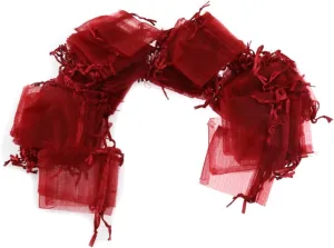 Ipetboom Organza Bags Present 100pcs Drawstring Pouches 7x9cm Wine Red for Wedding Party Festival Supplies