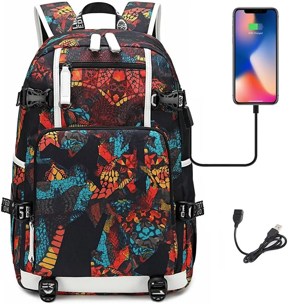 ISaikoy Anime Anya Forger Backpack Shoulder Bag Bookbag School Bag Laptop Bag Daypack 12